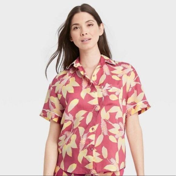 Stars Above Women's Lightweight Tropical Floral Print Button Sleep Se -Size XS - Picture 1 of 2